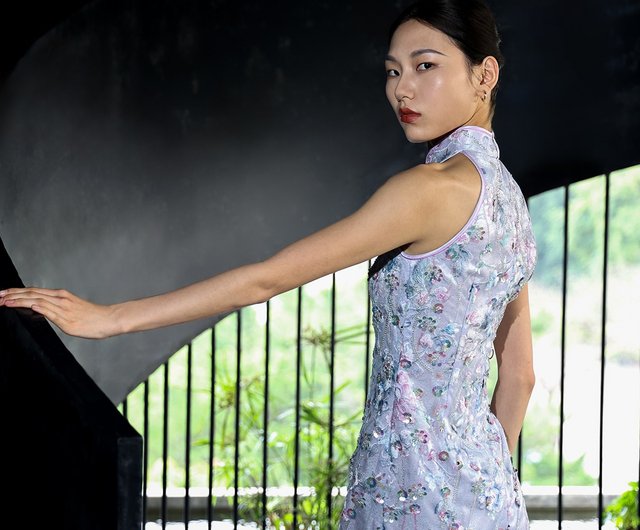 肩までの長さのレースのチャイナドレス | - ショップ Qipology