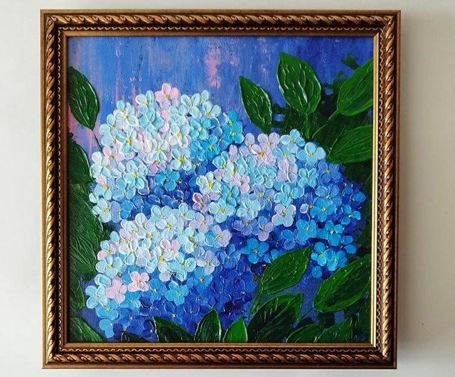 花束の絵画 サイン入り 絵画 インテリア (幸せの花束 虹色/Lサイズ) アート 玄関に飾る