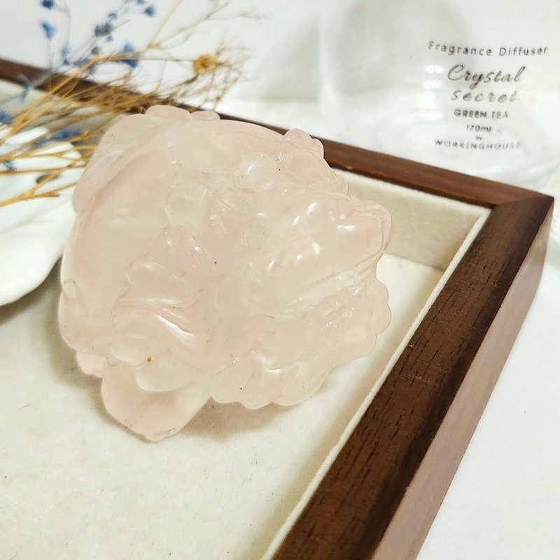 六芒星粉晶大龍龜/有彩虹效應 - 擺飾/家飾品 - 水晶 粉紅色
