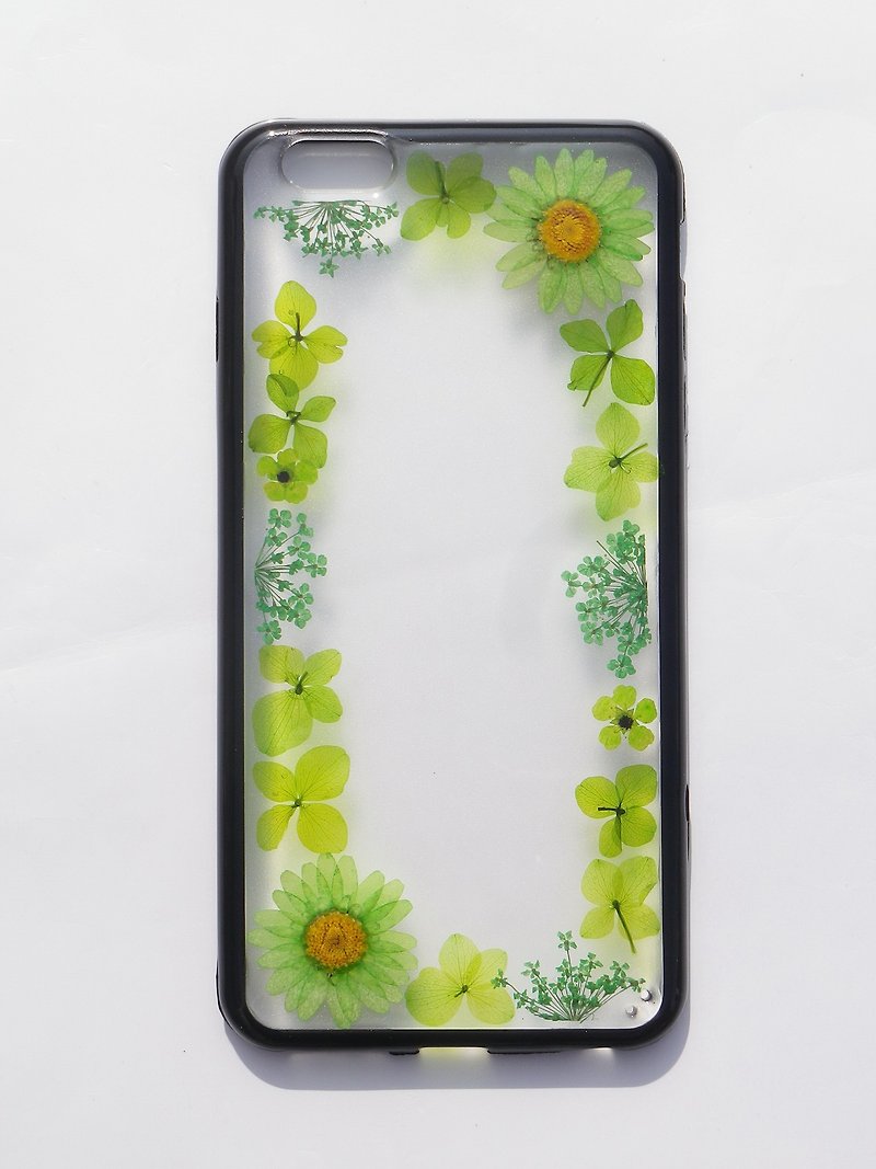 Handmade phone case, Pressed flowers phone case,iphone 6S plus, Green Hydrangea - เคส/ซองมือถือ - พลาสติก 