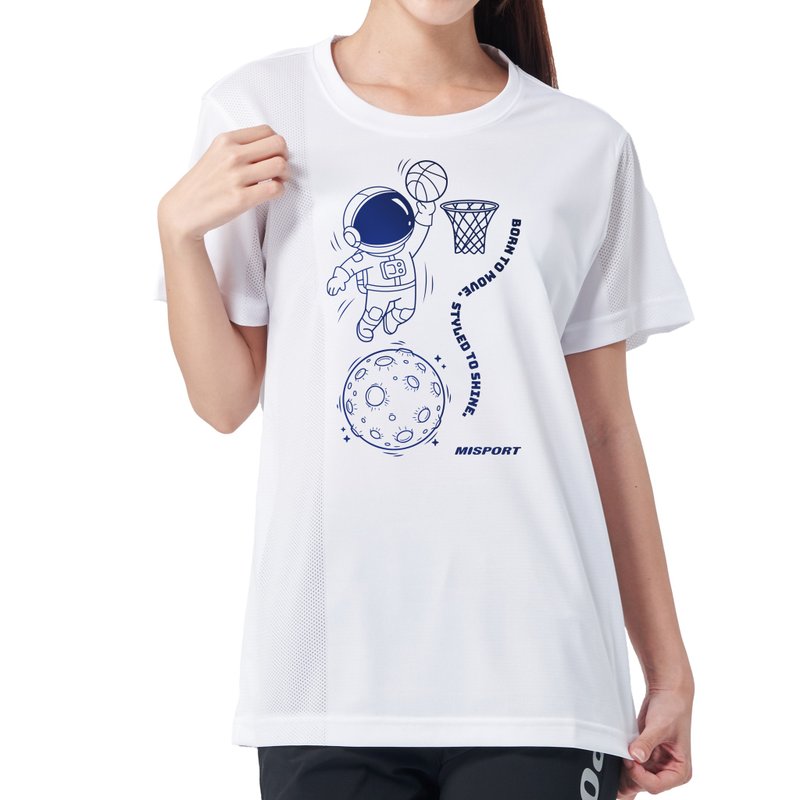 MIT專利呼吸衣-籃球太空人(線條款) - 運動上衣/排汗衫 - 聚酯纖維 白色