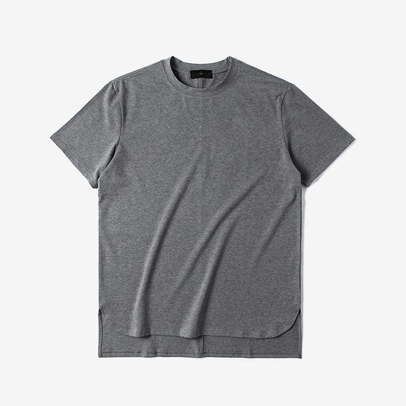 Solid Color Super Elastic T-Shirt - Grey / White - เสื้อยืดผู้ชาย - ผ้าฝ้าย/ผ้าลินิน สีเทา