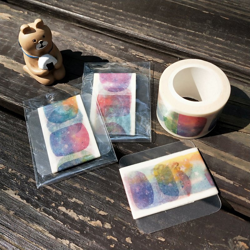 [Illustration packaging paper tape] Star color ticket-30mmx1M - Washi Tape - Paper Multicolor