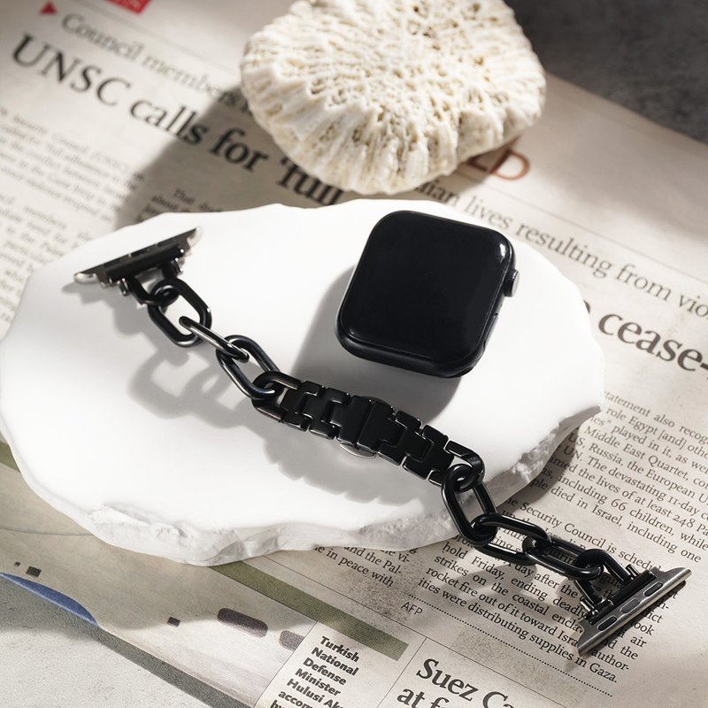 Apple watch - Textured ceramic stitching single chain - สายนาฬิกา - ดินเผา 