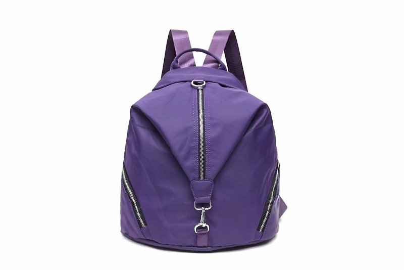 Simple waterproof and anti-theft backpack/shoulder bag/school bag/backpack/multicolor optional#1006 - กระเป๋าเป้สะพายหลัง - วัสดุกันนำ้ สีม่วง
