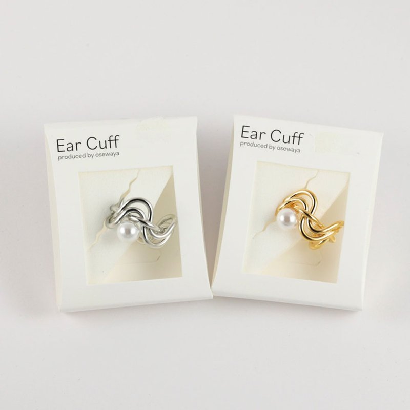 Corrugated pearl ear cuff - ต่างหู - ทองแดงทองเหลือง สีทอง