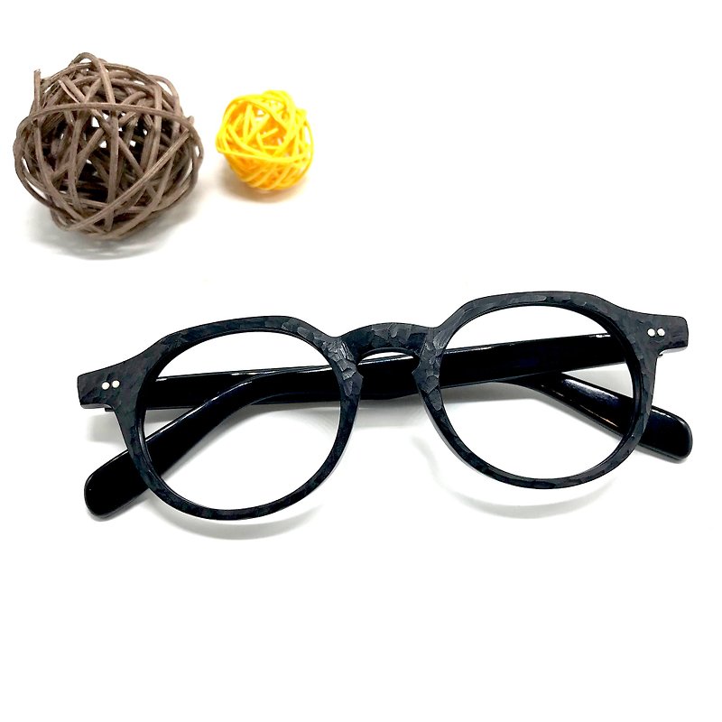 皇冠形黑色復古眼鏡框 日本手造 - 眼鏡/眼鏡框 - 塑膠 黑色