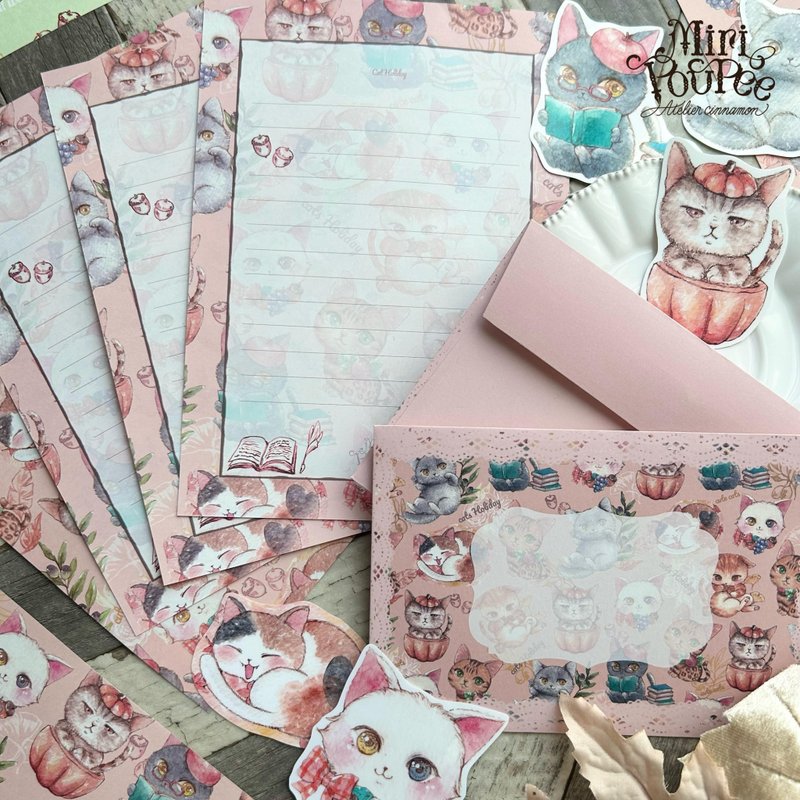 Letter set. Cats' holiday series - Envelopes & Letter Paper - Paper Pink