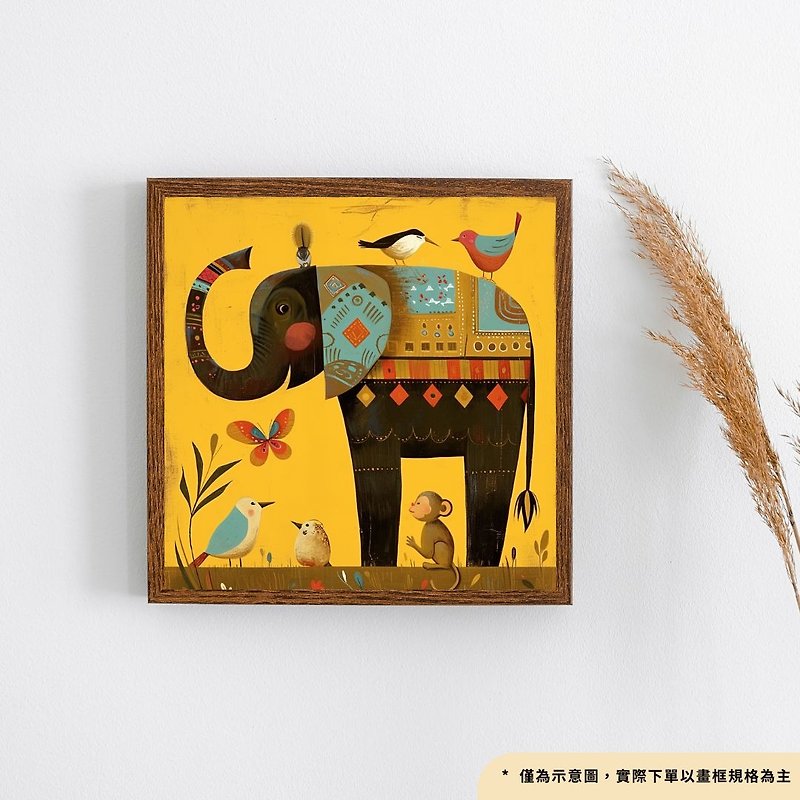 American Zoo-Elephant [High Definition Giclee Oil Painting Series] Art Hanging Painting Children's Room Hanging Painting - Posters - Cotton & Hemp 