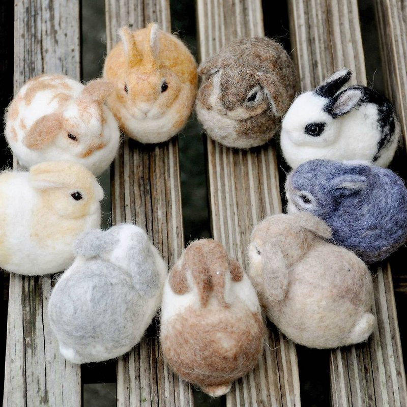 兔子不倒翁-台北羊毛氈體驗課程 - 編織/羊毛氈/布藝 - 羊毛 