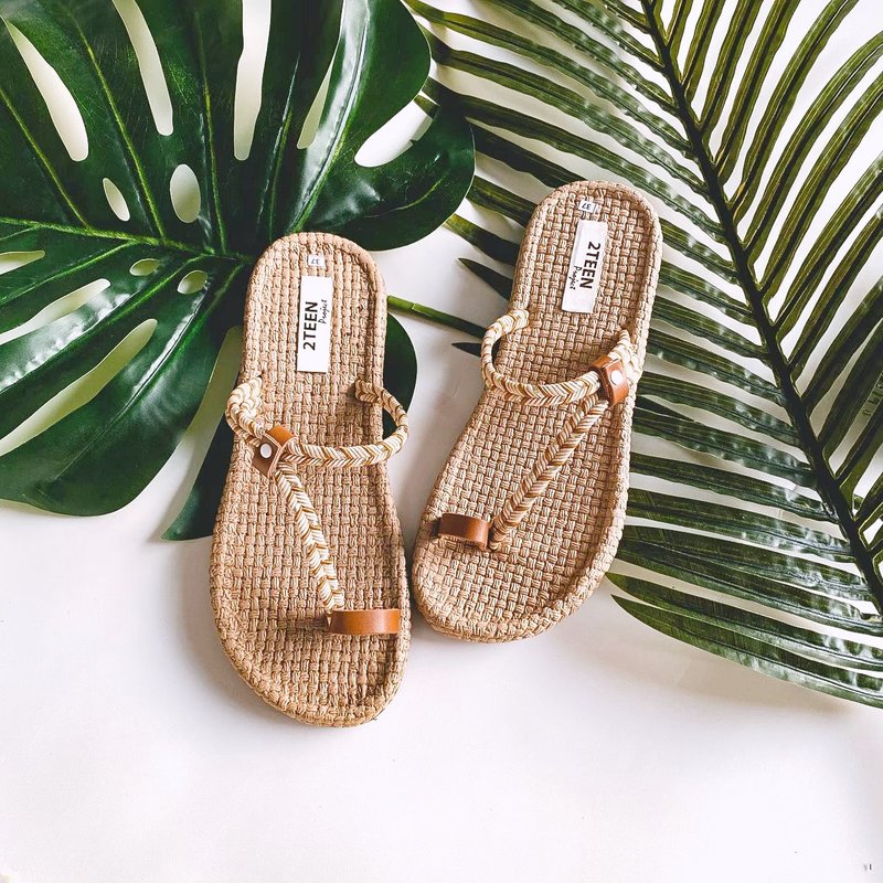 Slant Strap Sandal : Brown / Grey - 女休閒鞋/帆布鞋 - 橡膠 