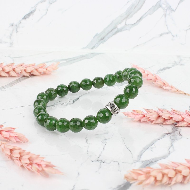 品牌經典 | 轉運珠 品牌手鍊 | 碧玉(閃耀切面款) - 手鍊/手環 - 玉石 綠色
