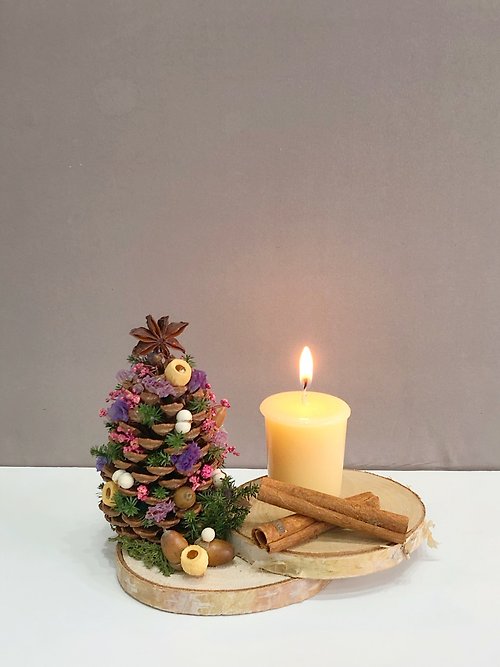 クリスマス松ぼっくりキャンドルホルダー - ショップ aliceflowerdesign フラワー/ガーデン - Pinkoi