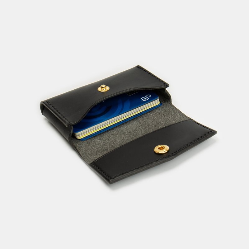 GOURTURE - Nice to meet you!! Business card holder/card holder [Zomo black] - Card Holders & Cases - Genuine Leather Black