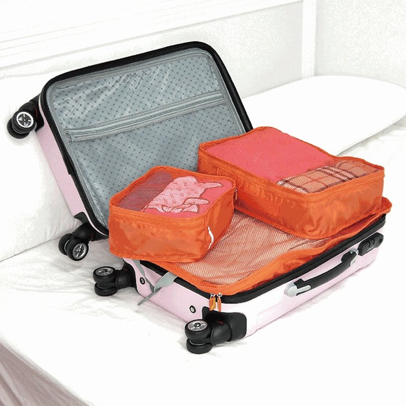 Suitcase clothing storage bag building block stacking storage mesh bag thickened high density 3-piece set - Luggage & Luggage Covers - Nylon 