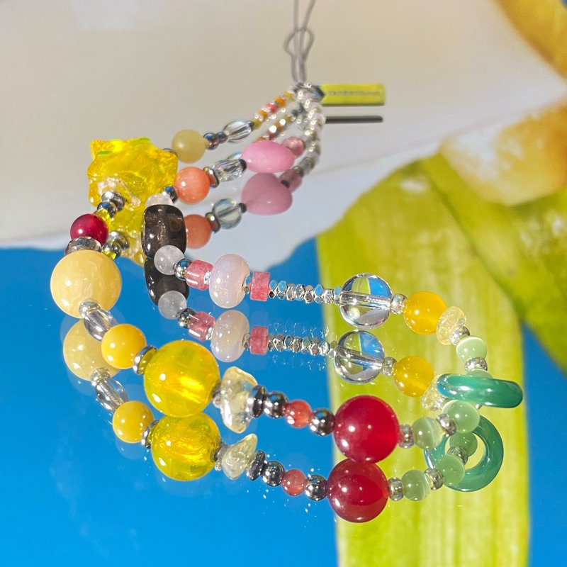 Cocktail Collection - Pina Colada Keyring - 鑰匙圈/鑰匙包 - 半寶石 多色