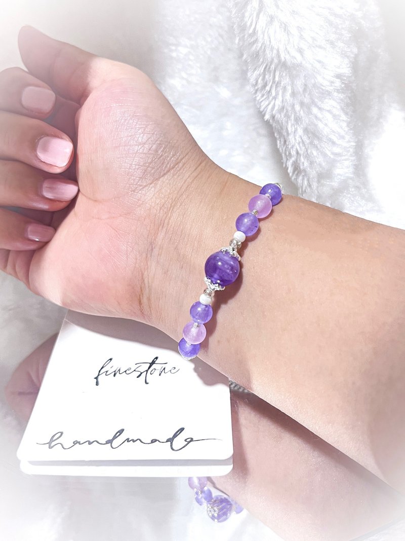 Amethyst • Amethyst | 925 Silver Crystal Bracelet - Bracelets - Crystal Purple