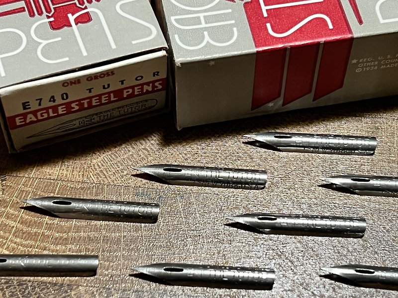 1940s American Eagle Steel Nib E.740 Tutor Nib - Dip Pens - Other Metals 