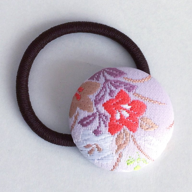 Hair elastic with Japanese Traditional Pattern, Kimono (Large) [Brocade] - Hair Accessories - Other Materials Purple