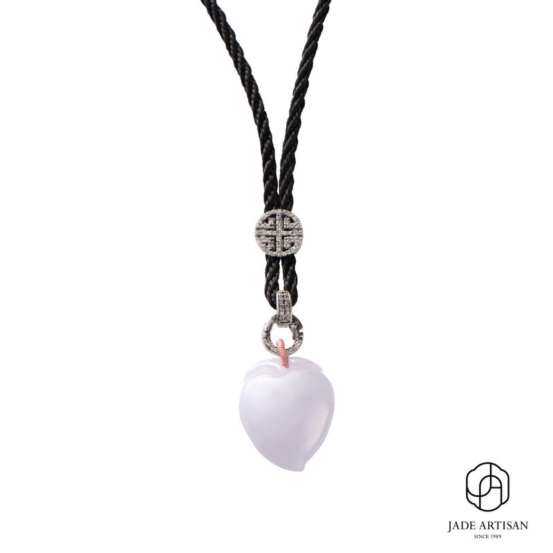 Lavender Peach Garden Pendant - สร้อยคอ - หยก สีม่วง