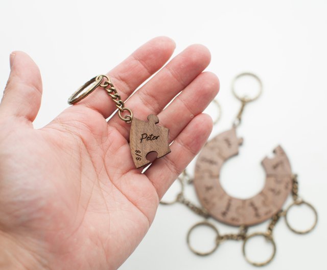 友達と家族の記念品クルミログサークルジグソーパズルキーホルダー-8