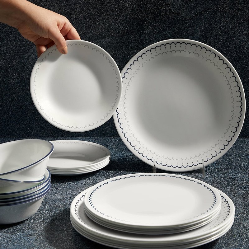 Elegant lace dinner plate set - Plates & Trays - Glass Multicolor