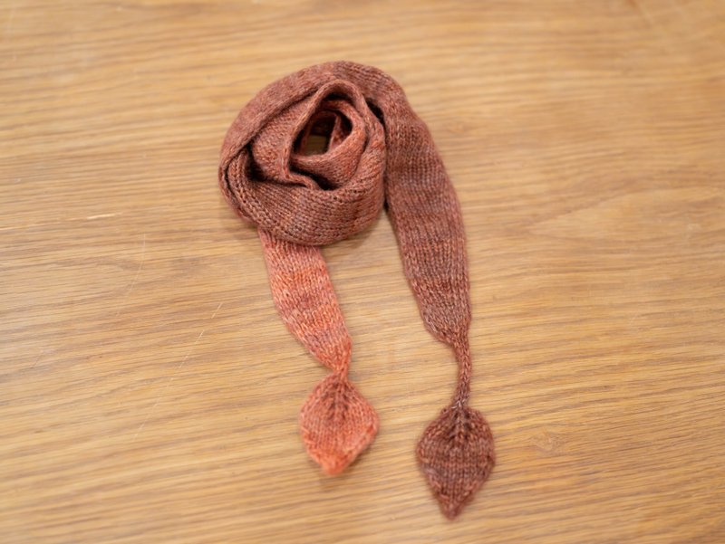 Handmade - knitted scarf - neck circumference - stick needle style - ผ้าพันคอถัก - ขนแกะ 