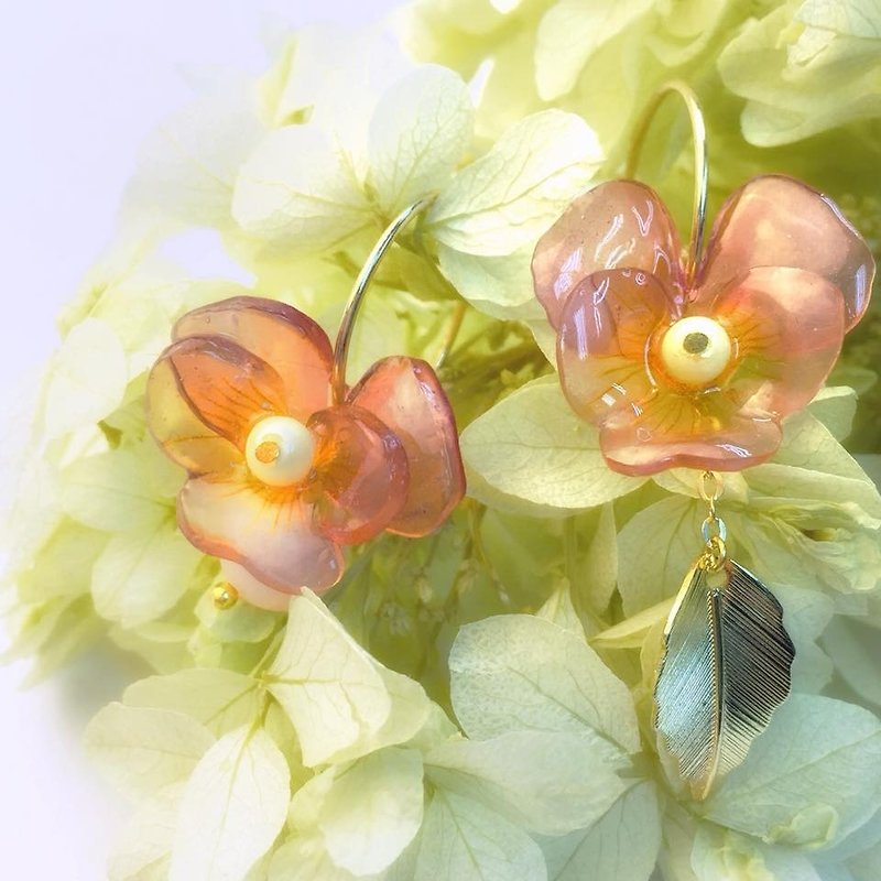 Cherry Pansy Asymmetry Earrings - Earrings & Clip-ons - Other Materials 