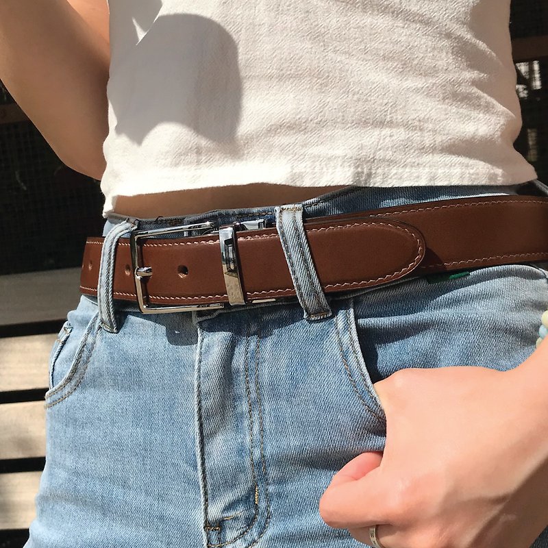 【Reversible Belt】Dark Brown Buttero | Double Sided | Handmade Leather in HK