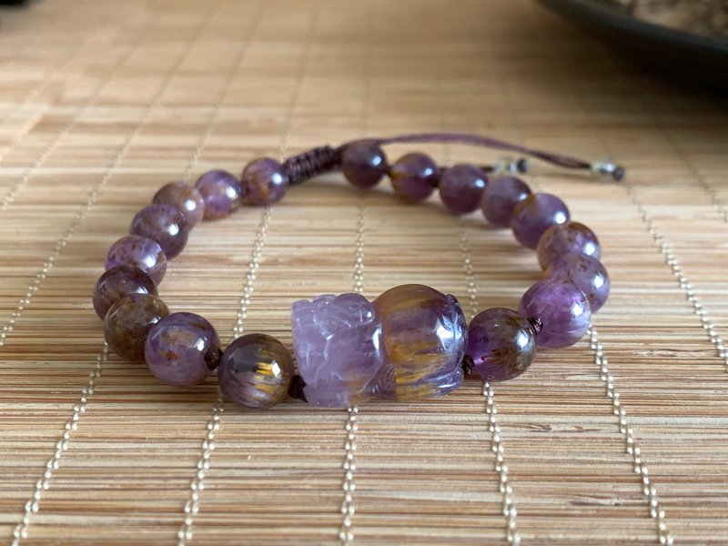 Fast shipping, Wangjiu Purple Fire Luck Free Consecration High Grade Purple Titanium Pixiu Bracelet - สร้อยข้อมือ - คริสตัล หลากหลายสี