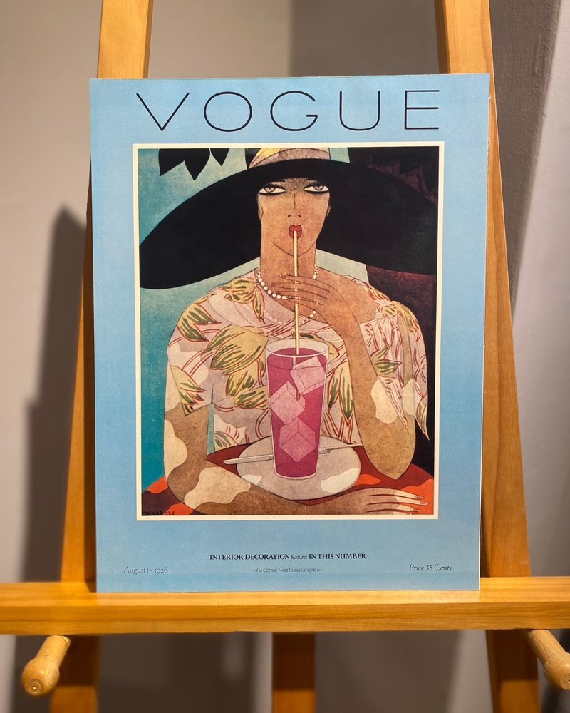 1926 VOGUE fashion magazine cover-selected photo album of replica posters from 1900-1970 (published in 1978) - Posters - Paper Blue