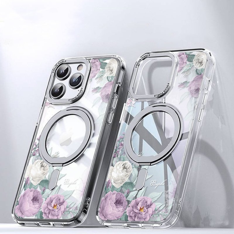 16/15/14/13/12/S24/S23 Series 360 Rotating Magnetic Stand Shell-Tranquility Purple - Phone Cases - Other Materials Multicolor