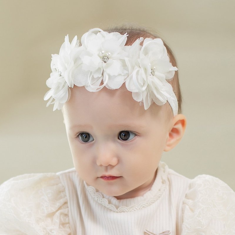 Happy Prince Korea made Simone pure white chiffon flower baby girl and children hairband
