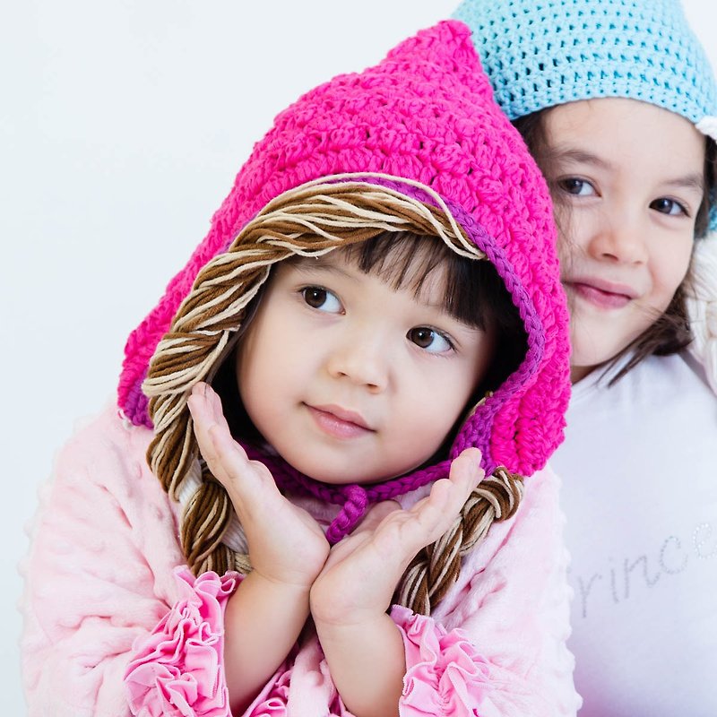 Cutie Bella Hand Knitted Hat Frozen-Anna - หมวกเด็ก - ผ้าฝ้าย/ผ้าลินิน สีแดง