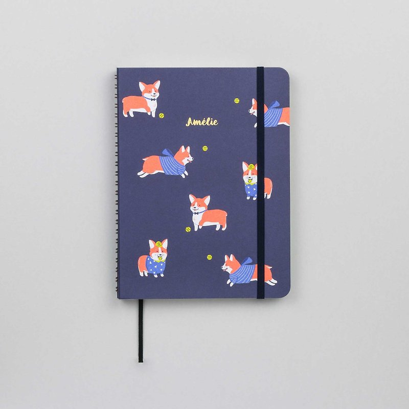 Corgi A5 Notebook / Sketchbook - สมุดบันทึก/สมุดปฏิทิน - กระดาษ สีน้ำเงิน