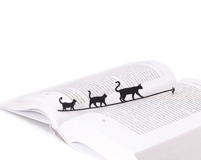 Bookmark Cats Tightrope Walkers - ที่คั่นหนังสือ - โลหะ สีดำ