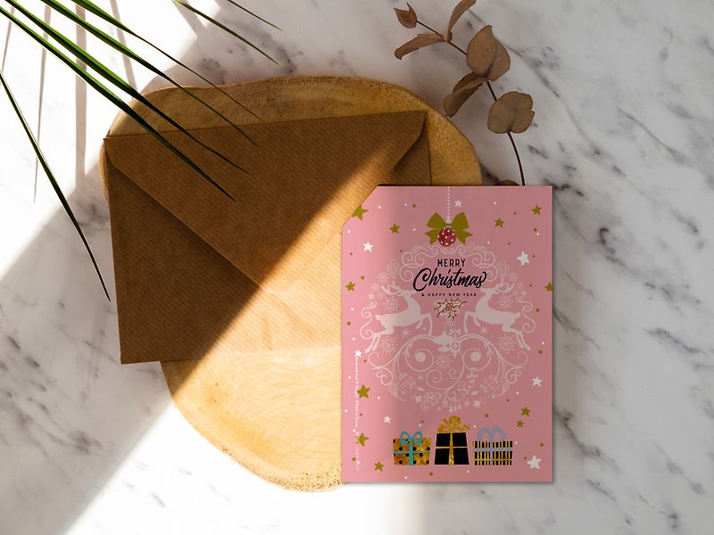 Pink Gift【CM17051】Rococo Strawberry WELKIN Handmade Postcard - การ์ด/โปสการ์ด - กระดาษ 