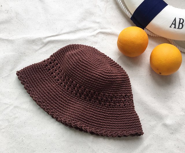 Dark brown Crochet Bucket Hat