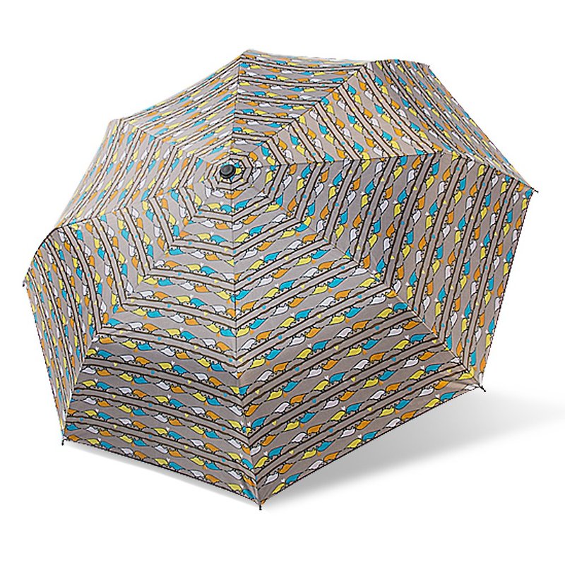 [Shuanglong Brand] Cooling and Cool Feeling Little Invincible Tri-fold Umbrella Umbrella Parasol - ร่ม - วัสดุกันนำ้ สีกากี
