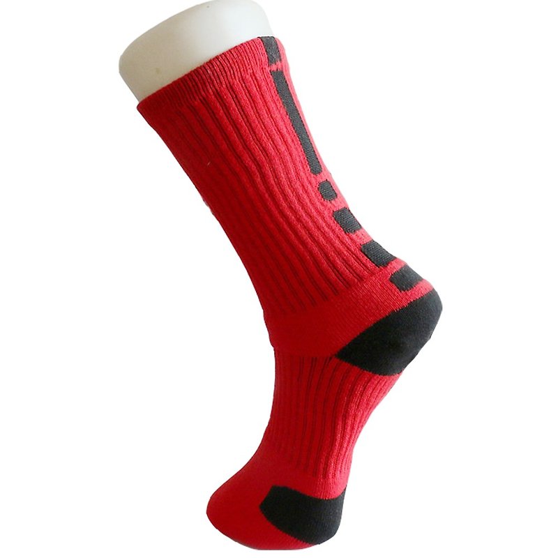 運動系撞色加厚運動襪 - 襪子 - 棉．麻 紅色