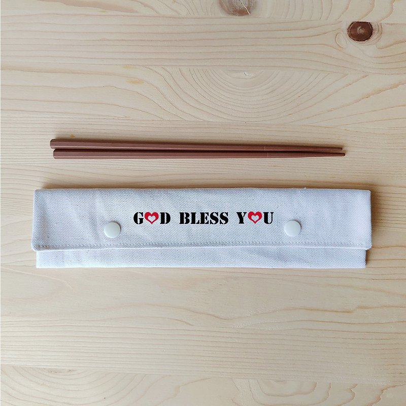 Gospel _god bless you chopsticks bag chopsticks group - ตะเกียบ - ผ้าฝ้าย/ผ้าลินิน สีแดง