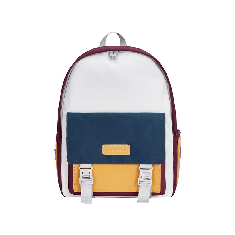 Backpack-anti-theft multi-pocket wine red, blue and white - Backpacks - Polyester Red
