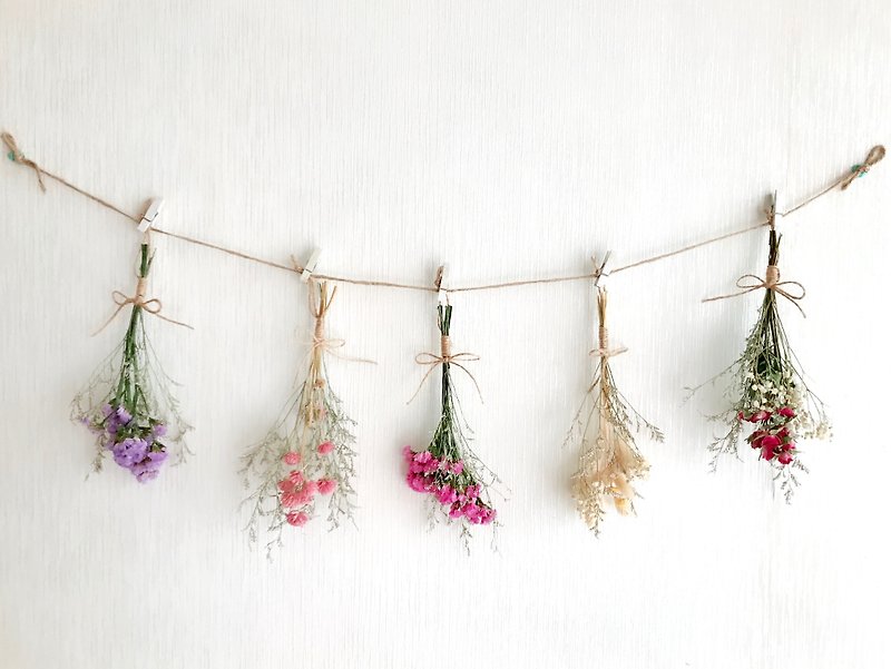 Masako 乾燥花束  日系花串  居家佈置 5小束一組 - 乾花/永生花 - 植物．花 