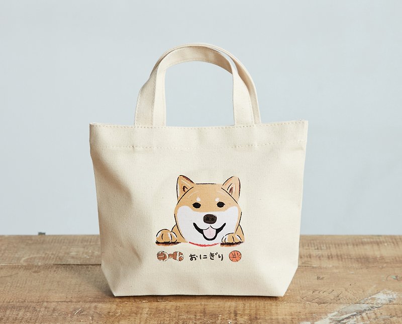 Cotton & Hemp Handbags & Totes - Shiba Inu Canvas Tote Bag - Natural Color 12oz