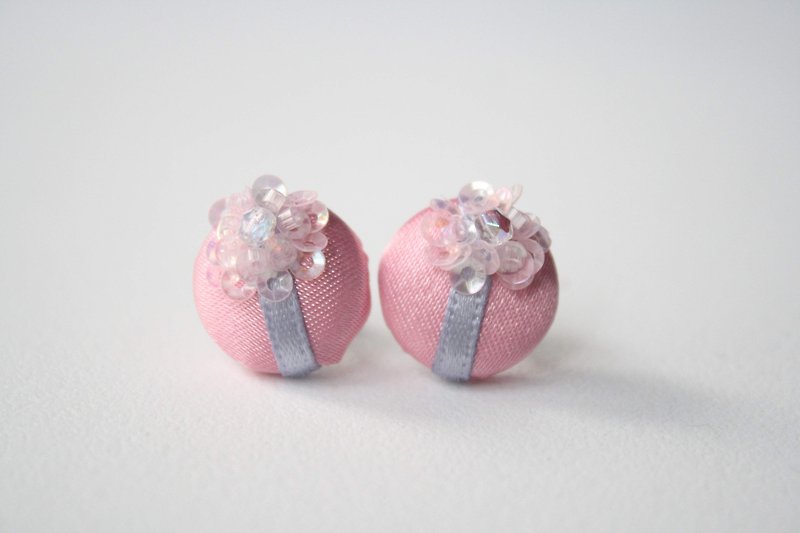 kurumi - 耳環/耳夾 - 其他材質 粉紅色