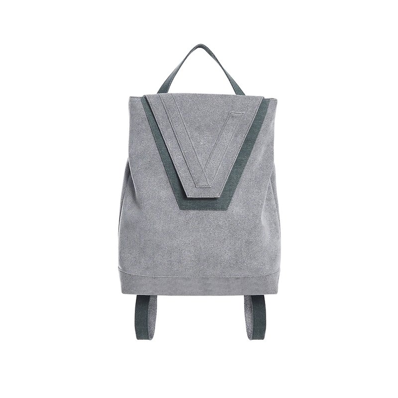【Camouflage系列】V backpack 兩用後背包 綠色 - 後背包/書包 - 其他人造纖維 灰色