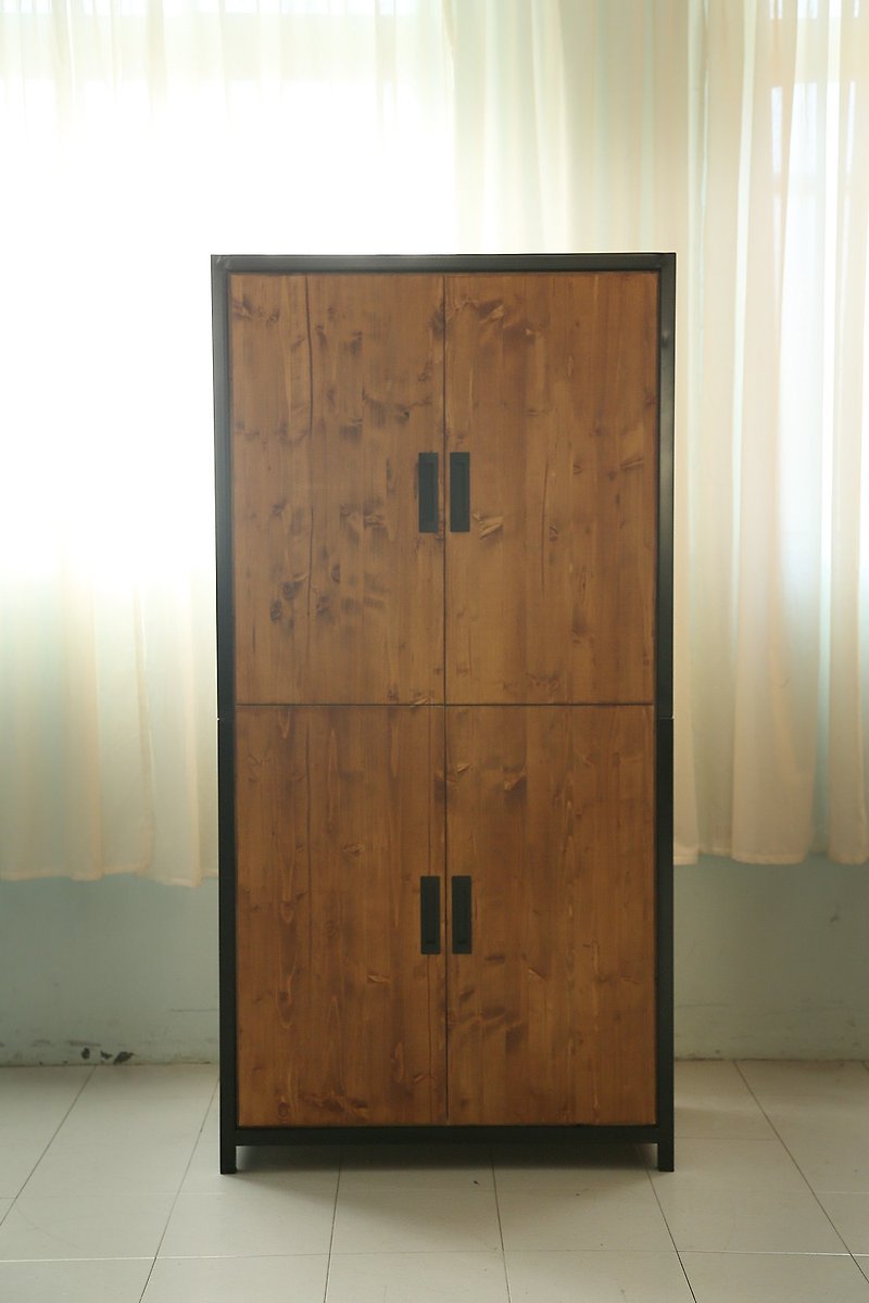 Industrial style spruce/cabinet/shoe cabinet/locker**The inner layer can be freely layered** - Wood, Bamboo & Paper - Wood Brown