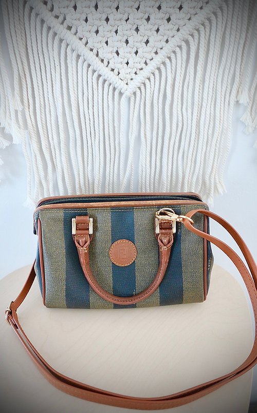 Vintage Fendi Zucca Pequin Striped Mini Boston Speedy Bag - Shop  unmemoire-crafter Messenger Bags & Sling Bags - Pinkoi