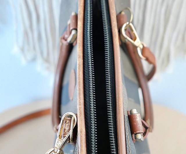 Vintage Fendi Zucca Pequin Striped Mini Boston Speedy Bag - Shop unmemoire- crafter Messenger Bags & Sling Bags - Pinkoi