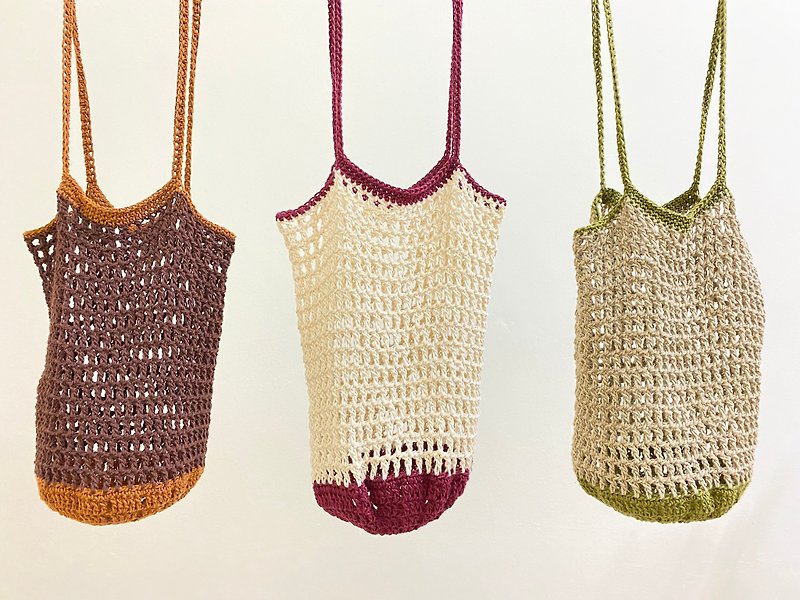 Custom Colors / Round Bottom Hollow Handle Bag - Handbags & Totes - Cotton & Hemp Multicolor